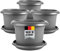 2friends Anna - Lot de 4 pots de fleurs avec soucoupe - Diamètre extérieur : 30 cm - Grand extérieur - Avec trous - Anthracite