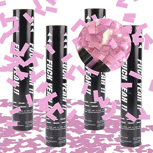 Party Popper*4pcs, ACTOYS Konfettikanone Papier, Konfettikanone Geburtstag, Konfetti Kanonen Poppers, Konfetti Pistolen Set, Konfetti Bombe, Konfetti Shooter, Konfettikanone Gender Reveal