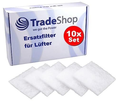 Trade-Shop Ersatz-Filter Luftfilter (10 Stück) kompatibel mit Lunos Badlüfter Ventilator Lüfter, Ersatz für Lunos Typ 2/FB, 33286 / 90x90mm