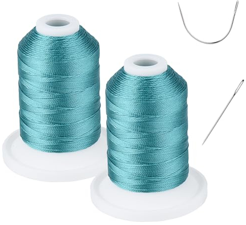 Simthread - Resistente a los rayos UV - Hilo 100% poliéster adherido Tex 69 (12 wt) - 250 yardas x 2 carretes NP-C.Azul