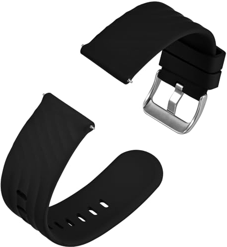 Anbeer Bracelets de Montre en Silicone 22mm, Sport Remplacement Bracelet en Caoutchouc à Libération Rapide pour Hommes Femme, Extra Long