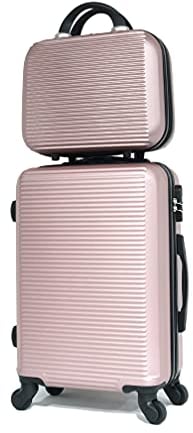 CELIMS - Valise Cabine avec Vanity Trousse de Toilette 30cm Rose Gold Approuvée par 100+ Compagnies Aériennes | Légère et Rigide | Petite Valise Cabine 55x40x20 | Bagages | Rose Gold