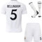 R. Madrid #5 Bellingham Maillot Domicile de Football 2024/2025 pour Enfants Nouvelle Saison, Shorts, Chaussettes, Tailles Jeune (Blanc, 26)