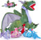 MorisMos 55cm Drache Kuscheltier XXL, Purple-Green Groß Plüschdrache Stofftier,Plüschtier Dragor Dragon Teddys Geburtstag Weihnachten Geschenk für Jungen Kinder Baby