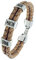 Pulsera con Nombres Personalizada en Zamak Baño Plata y Cuero Español. Tallas Personalizables. Modelo Unisex Varios Colores. Pulsera con Nombres. (Doble Beige)