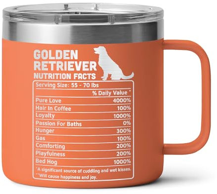 Limima Golden Retriever Mug – 14oz Stainless Steel Tumbler Cup, Funny and Unique Gift for Golden Retriever Dog Lovers and Owners, Perfect for Mothers Day, Fathers Day, and Birthday Celebrations