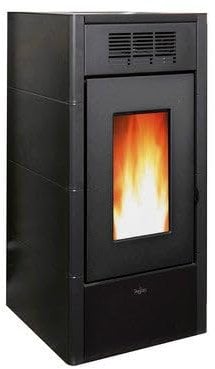 Suinga Pelletofen, hohe Effizienz und Design mit beheizter Oberfläche, Schwarz, Pegaso Saba 15 kW