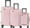 ETERNITIVE - Hartschalenkoffer Set I Rollkoffer aus Polycarbonat & ABS IGröße: 74 x 64 x 54 cm I Reisekoffer mit Rollen 360° I Koffer Handgepäck 33L 64L 98L I Trolley mit TSA-Schloss I Rosa