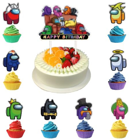Dekorationen Kuchendekoration Cupcake Toppers Tortendeko Deko Geburtstag Cupcake Toppers Set Kuchen Dekoration Junge Cake Topper für Kinder (J)