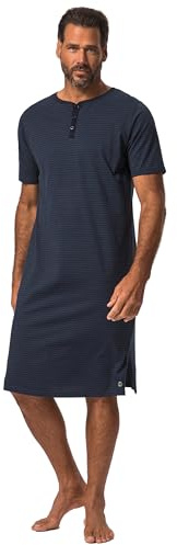 JP 1880 Herren große Größen Übergrößen Menswear L-8XL Nachthemd, Henley, Ringel Navy blau 3XL 826709130-3XL