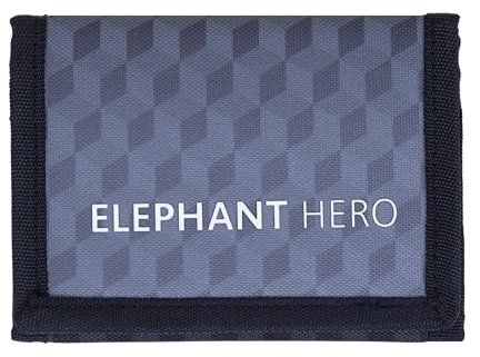 Elephant Geldbörse Kinder Portemonnaie Hero Signature Wallet Schlüsselkette Börse Mädchen Jungen Ausweishülle Geldbeutel Schülerbörse Purse (Black Cube 12864)