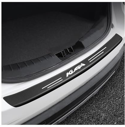 Car Carbon Fiber Rear Bumper Protector Strip for Ford Kuga,Auto Rear Trunk Door Sill Guard Sticker Plate Accessories