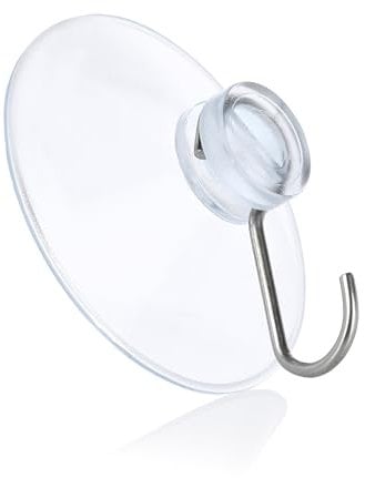 Nordstern Saugnäpfe mit Haken 10er Pack - Transparente Saughaken für Fenster, Bad und Küche - Ideal für Fensterdeko, Lichterketten und als Handtuchhalter - 40 mm