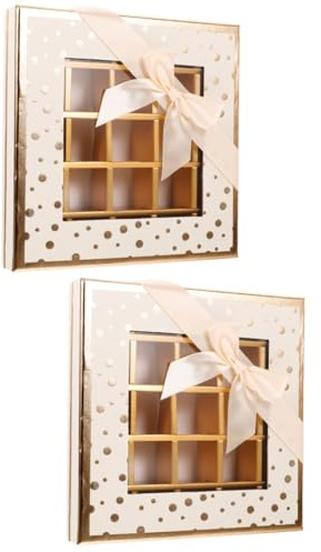 minkissy 2stücke Schokoladenverpackungsbox Für Geburtstags Und Valentinstagsfeiern Fächer Praktische Geschenkverpackung Für Pralinen Und Süßigkeiten