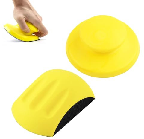 Lijado Manual del Bloque, 2 Piezas y 5 Pulgadas Almohadilla de Lijado Manual Tacos, Tipo Ratón y Sombrero para Pulir, Manualidades, Carpintería, Carrocería de Automóvil, Restaurar Muebles