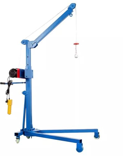 TT-YEC Gru Elettrica Pieghevole, Sollevatore Da Officina Multifunzionale, Paranco Montato Su Veicolo Con Argano, Capacità Di Carico 300/500/600 Kg, Piccola Gru Con 3 Ruote,600kg
