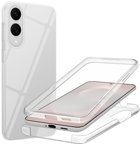 HSP 360 Grad Hülle für Samsung Galaxy S25 Edge [Vollschutz] Handyhülle | Case Schutzhülle Kratzfest Stoßfest Fallschutz | Kameraschutz Displayschutz | Passgenau Premium TPU und PC Verbund Transparent
