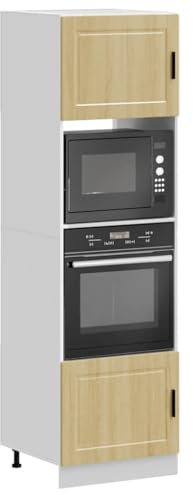 Tomostar Armoire à Four, Meuble pour Four Meuble Bas de Cuisine Porto chêne Sonoma Bois d'ingénierie 60x57x207 cm