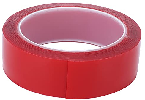 Xyntor Nano Tape Double Sided Tape | Removable Adhesive for Wall Poster/Photo/Decoration | Strong Hold No Marks, Washable & Reusable | Transparent Red Tape (3CM*3M)