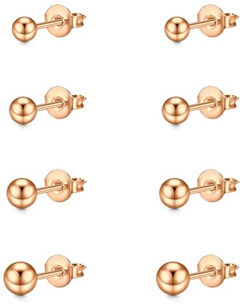 LAURITAMI Ohrstecker Set 3-8mm Zirkonia Eingelegt Ohrstecker,20G Chirurgenstahl Medizinische Ohrstecker Knorpel Ohrringe für Damen und Herren Mehrfache Piercings Schmuck
