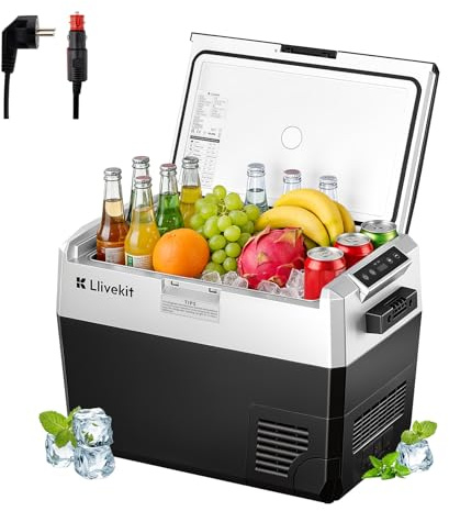 LLIVEKIT 40L Frigorifero Piccolo, Frigo Portatile per Auto con LED