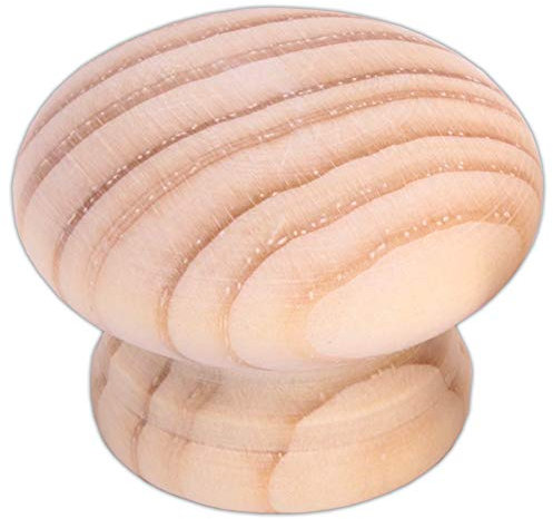 20x Natural Pine Wooden Door Knobs 45mm Pre Drilled Unstained Pull Handle