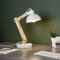 Lightbox dekorative Schreibtischlampe - schwenkbare Tischleuchte - geeignet für 1x E27 - Metall/Holz Weiß - 42cm Höhe