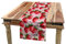 ABAKUHAUS rot Tischläufer, Saftige Erdbeeren Obst, Esszimmer Küche Rechteckiger Dekorativer Tischläufer, 40 x 180 cm, Rosa Grün