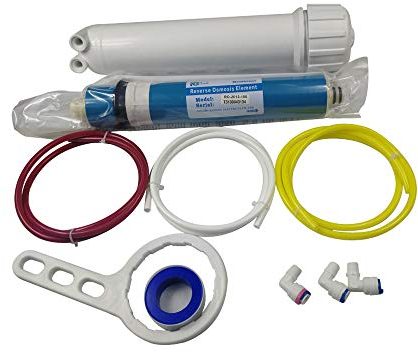 HUINING Membrana de ósmosis inversa 100GPD-1812/2012 RO Membrana Kit,juego completo de llave para residencial hogar hospital sistema de filtración de agua