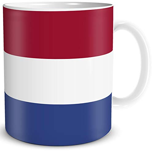 TRIOSK Tasse Flagge Niederlande Länder Flaggen Geschenk Netherlands Souvenir Nederland für Reiselustige Frauen Männer Arbeit Büro Weltenbummler