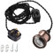 FSLiving 4.5 Meters of Black Twisted Fabric Cable Plug In Pendant Lighting Kit Pendant Light Fitting with Dimmer Switch and E27 Red Copper Lamp Holder
