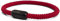 Akitsune Silvus Nylonarmband | 5mm Dick | Armschmuck Damen Herren Edelstahl Armband Magnetverschluss - Mattschwarz - Weinrot 19,5cm
