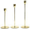 PUCHIKA Kerzenständer Gold 3er Set, Metall Gelbgold, hochwertig solide Säule, für Stabkerzen mit Durchmesser 2 cm, Deko für Valentinstag Weihnachten Hochzeit Zuhause Essen, 33/28/23cm