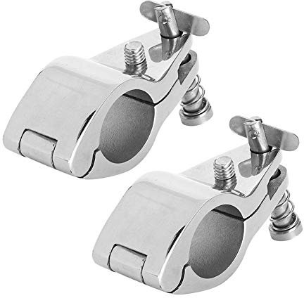Akozon Bimini Top Scharnierschienenhalterung 2St Stahlboot Klappbare obere Backenrutsche Marine Hardware Fittings Tipp Stil(30mm)