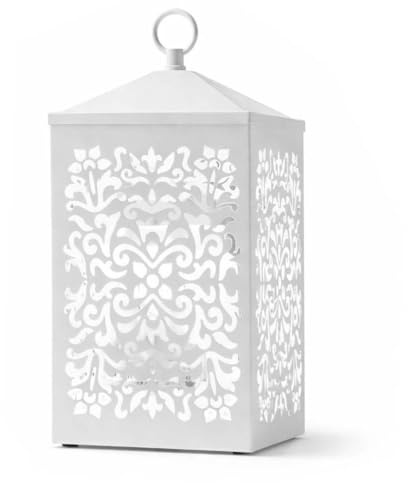 D-Work - Lampe Chauffante Pour Bougie Parfumée - Variateur Intensité - Diffusion Sans Flamme - Hauteur 16 cm - Métal Blanc - Design Élégant et Durable