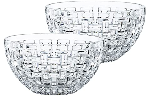 Nachtmann 2er Schalen-Set inkl. Deckel, Glasschalen, Rund, Ø 15 cm, Kristallglas / Silikon, Bossa Nova, 103578