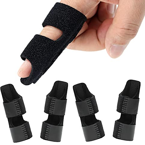NSKONGDODO 4 Pcs Trigger Finger Splints/Brace for Knuckle Immobilization,Broken Protector and Straightening Arthritis Relief,Pain Relief,Fits Index,Middle, Ring Fingers