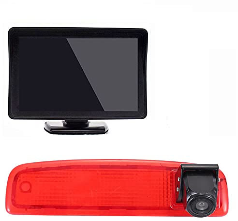「12mm Objektiv CMOS Rückfahrkamera + 4.3 Zoll TFT LCD Bildschirm Monitor」Auto Dach Rückfahrkamera Ersatz für Renault Dacia Dritte Dokker Logan MCV 89037431 3.Bremsleuchte