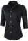 Benibos Women's 3/4 Sleeve Formal Work Wear White Button Down Shirt (226 Black XL)