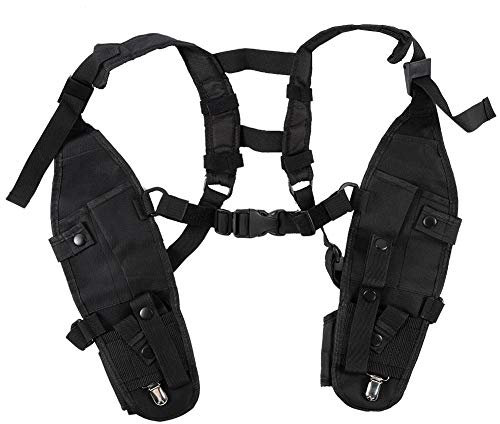 Walkie Talkie Vest Cover, Universal Two Way Radio Walkie Talkie Harness Chest Front Pack Radio Vest Rig Portable Storage Pocket for Men and Women
