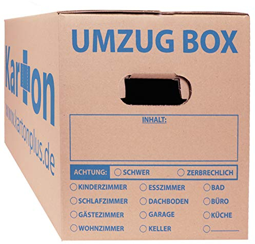 Umzugskartons Standard 620 x 300 x 330 mm günstig, stabil, belastbar, umweltfreundlich - Menge zwischen 5 und 240 Stück (15), Braun