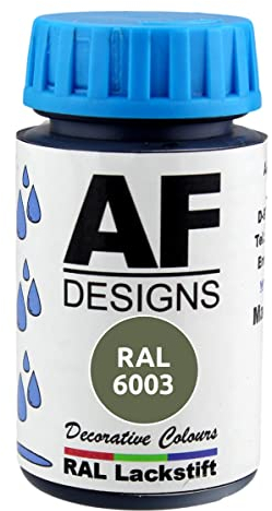 Alex Flittner Designs Lackstift RAL 6003 Olivgruen seidenmatt 50ml Holz Metall Möbel Bad Retuschierlack Reparaturlack