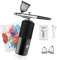 Cordless Airbrush Kit With Compressor,Portable Mini Airbrush Gun Set, Rechargeable Hanheld Airbrush For Nails,Painting,Makeup ,Mode,Cake Decoration,Hair (black)