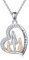 ROMANTICWORK Mutter Tochter Kette 925 Sterling Silber Mama Anhänger Halskette Schmuck Geburtstag Geschenke für Frauen Mädchen