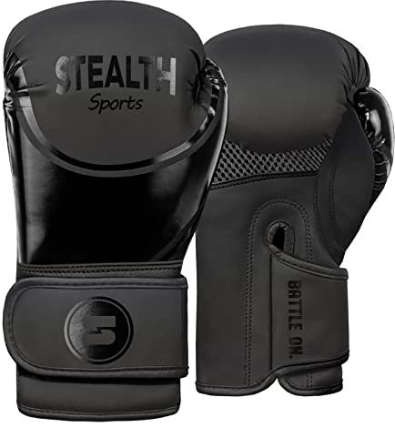 Stealth Sports 6oz Kids Boxing Gloves for Boys & Girls Soft Padded Junior Training Gloves for aged 6 to 11 Years - Punch Bag, MMA, Kickboxing, Muay Thai, Sparring, Boxing Mitts for Kids (matt Black)