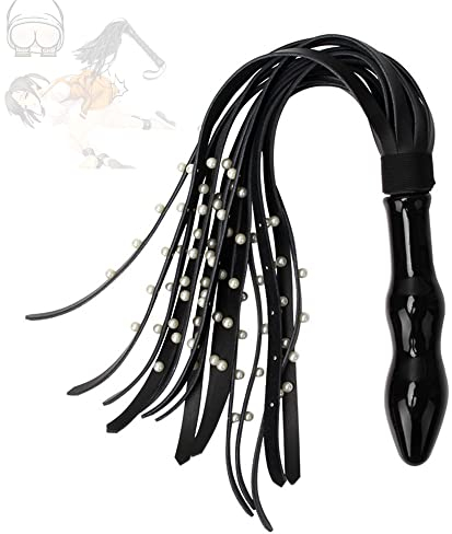 XaiYimee Whip puntelli di allenamento equestri in pelle trainer nero con coda diamantata