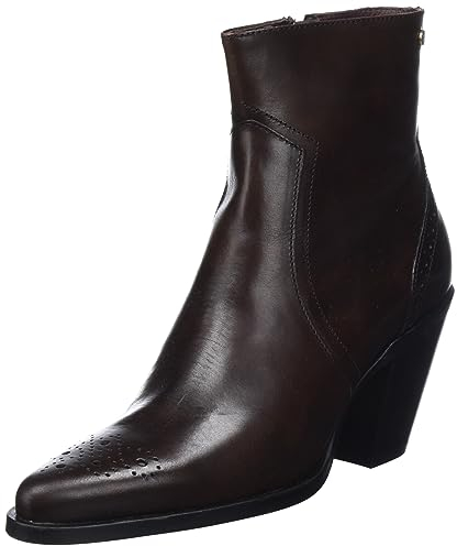 Fred de la Bretoniere Damen Blaire with Brogue Print Ankle Boot, Dark Brown, 36 EU