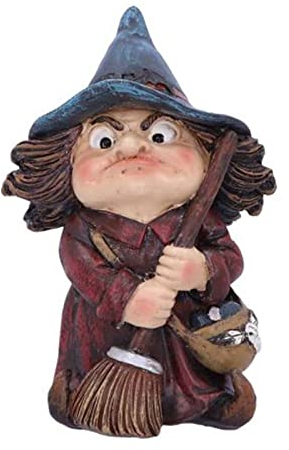 Halloween-Gartenzwerg aus Polyresin, für Hexen, Innen- und Außendekoration, CGf769