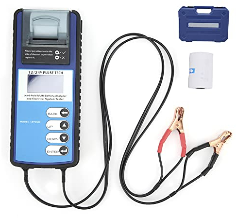 12V/24V Autobatterietester BT900 LCD Digitaler Ladesystemanalysator mit Drucker Batterieanalysator mit Aufbewahrungswerkzeugkasten für den Stromerzeugungs-Ladesystemtest