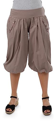 Malito – Pantaloni Capri da Donna – Pantaloni Corti da Donna Taglia Unica per la Spiaggia e la Vita Quotidiana – Pantaloni Estivi Leggeri da Donna con Elastico in Vita 23286P Taglia Unica